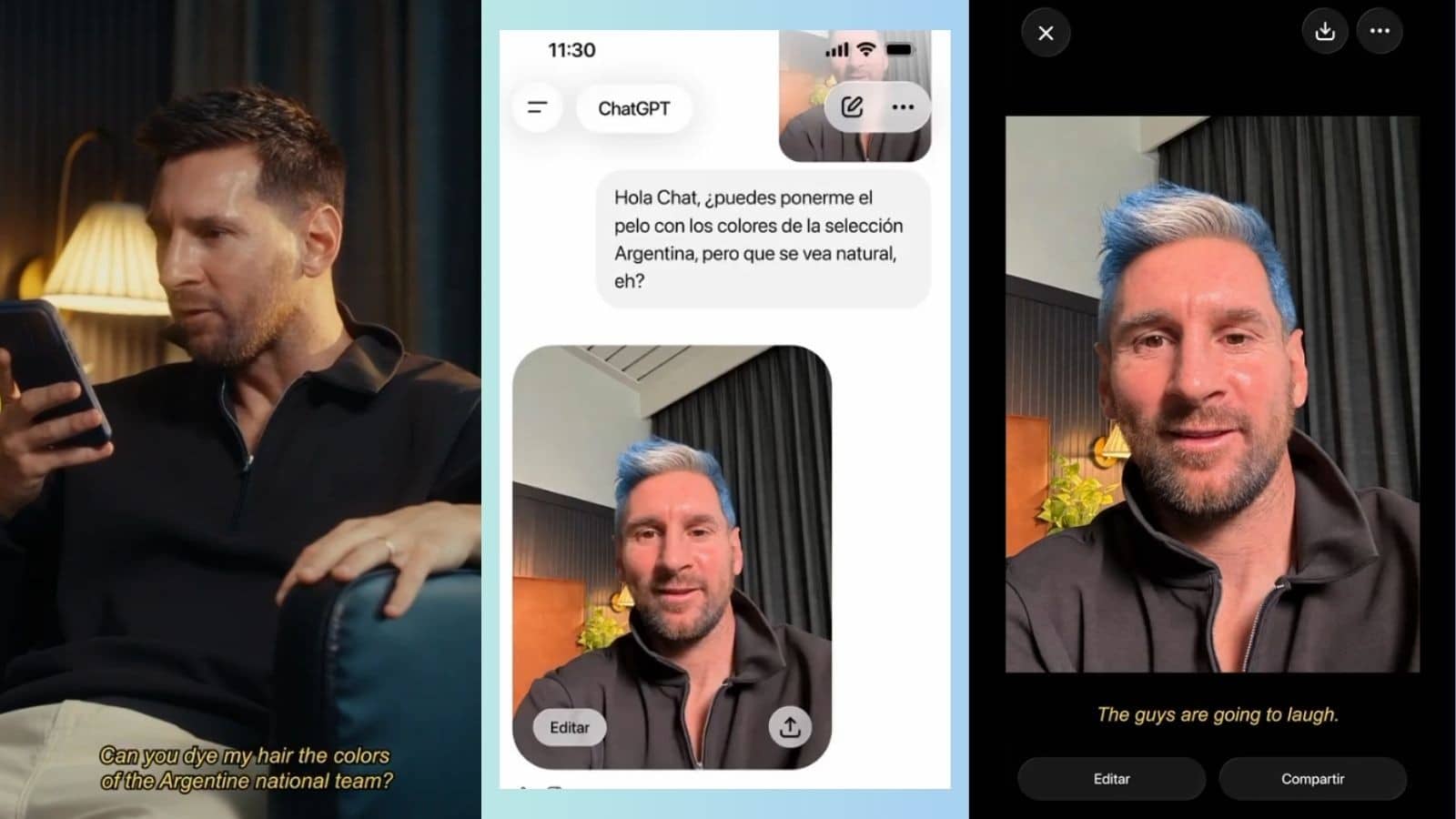 OpenAI MessiMode mechanic showing the prompt, the ChatGPT Images result and the reveal